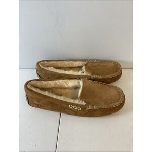 UGG  Ansley Chestnut Women's moccasin slip on sherpa Slippers SZ 10 Excellent !!